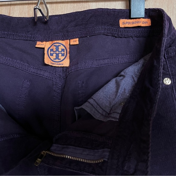 NWOT Tory Burch Super Skinny Jean Corduroy Pants Sz 26 Purple Fall/Winter Trend - Picture 4 of 7